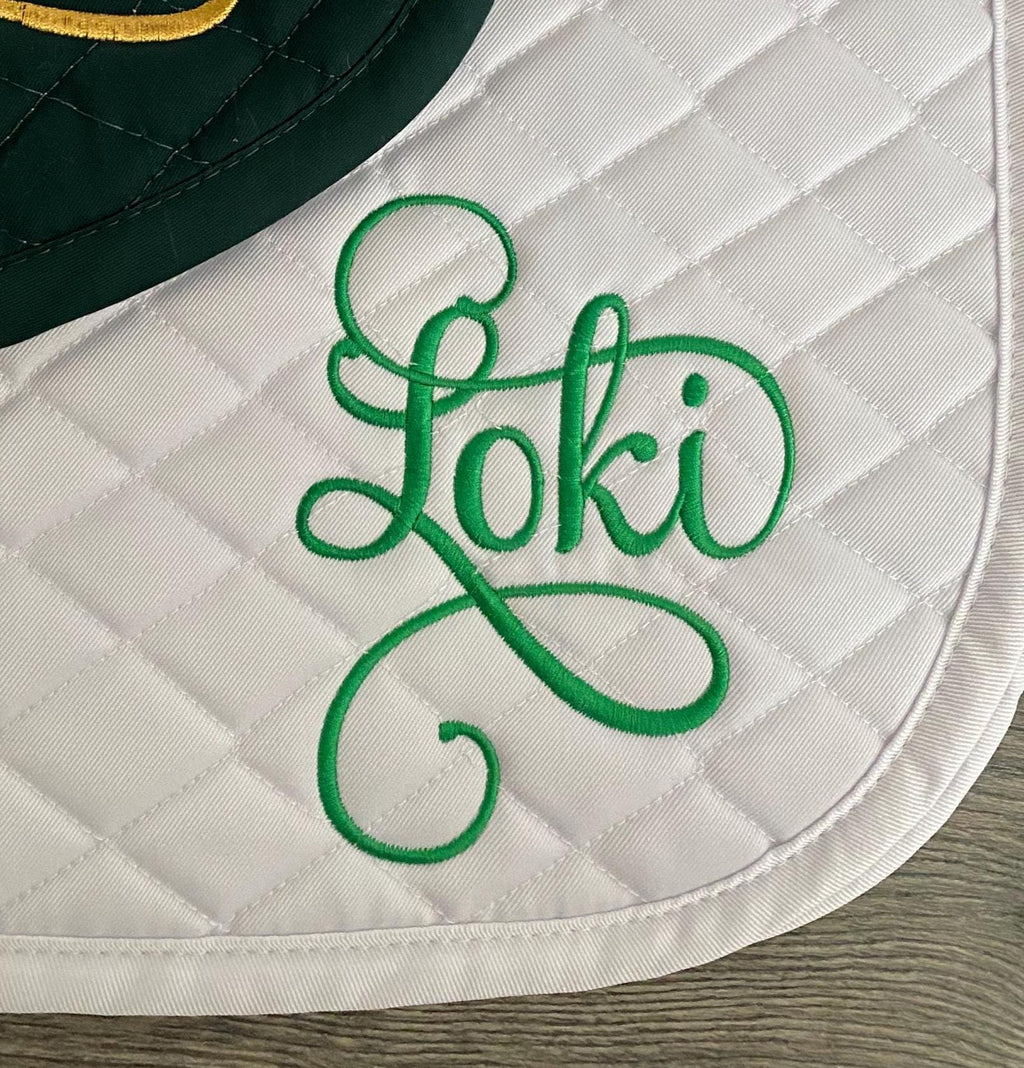 Elegant Custom Name Saddle Pad
